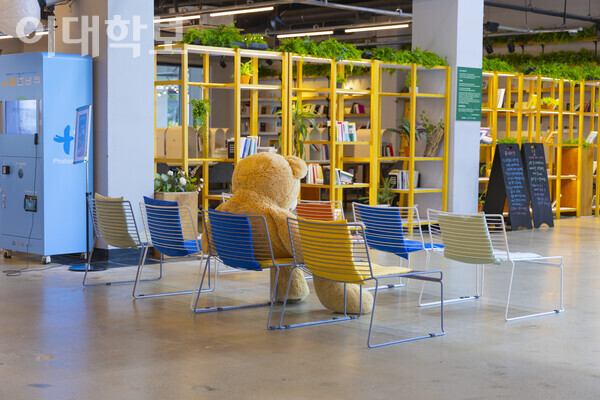 곰돌이 인형이 의자에 놓여있는 모습. <strong> 남현지 사진기자