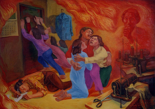 김인순,  ‘그린힐 화재에서 스물 두 명의 딸들이 죽다’. 제공=현대미술포럼